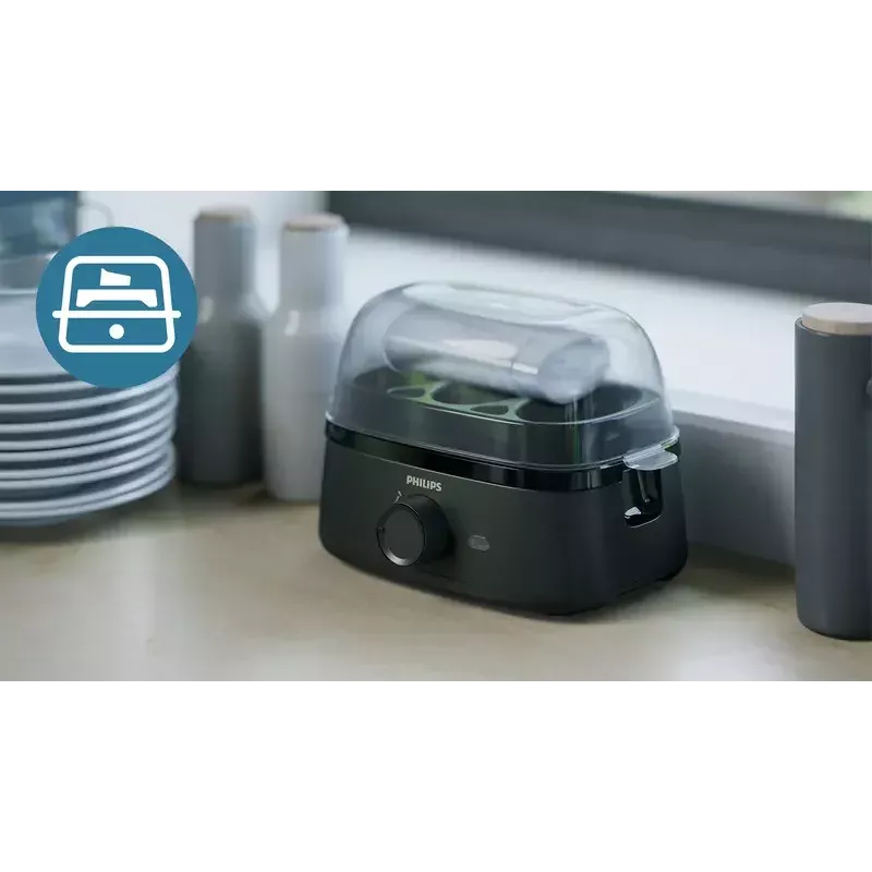 Kiaušinių viryklė Philips 3000 series HD9137/90 6 kiaušinių talpa juoda