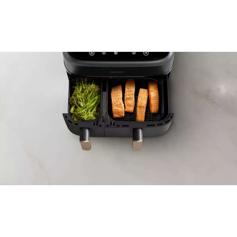 Karšto oro gruzdintuvė Philips 3000 Series Dual Basket Airfryer NA352/00 — 9 L, 2750 W, du krepšeliai, 8 programos, 40–200°C