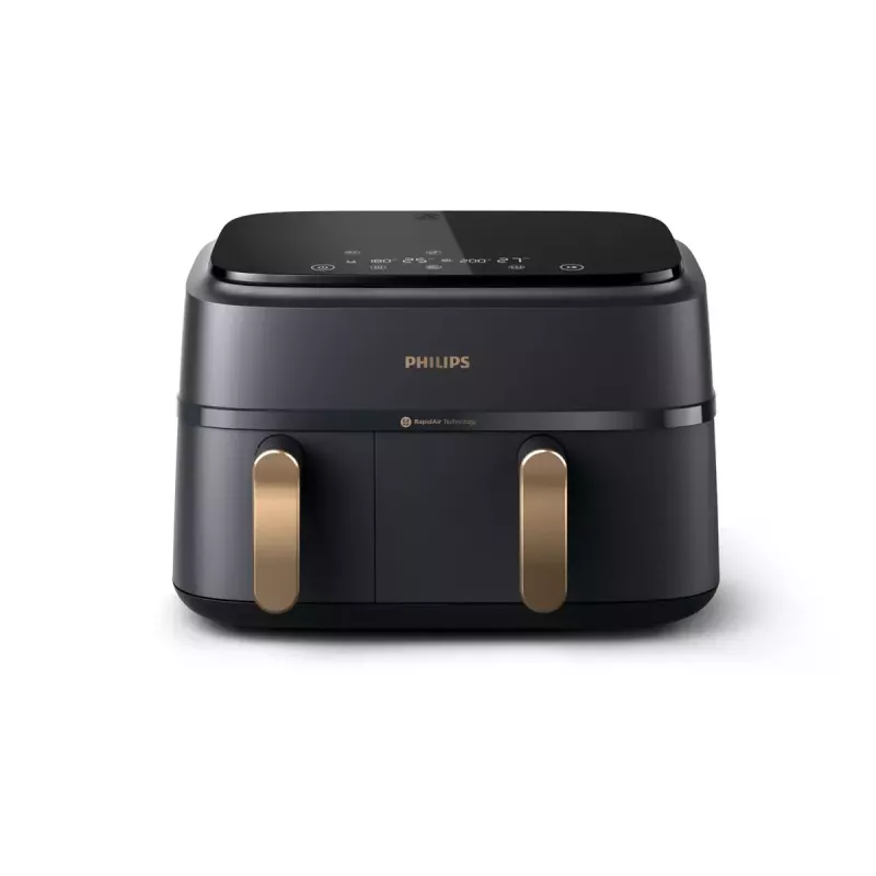 Karšto oro gruzdintuvė Philips 3000 Series Dual Basket Airfryer NA352/00 — 9 L, 2750 W, du krepšeliai, 8 programos, 40–200°C