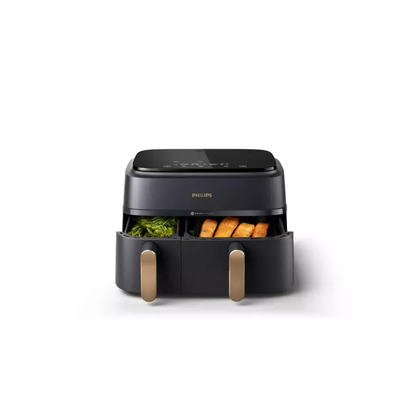 Karšto oro gruzdintuvė Philips 3000 Series Dual Basket Airfryer NA352/00 — 9 L, 2750 W, du krepšeliai, 8 programos, 40–200°C