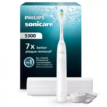 Soninis dantų šepetėlis Philips Series 5300 HX7108/02 — 62 000 jud./min, 2 greičiai, slėgio jutiklis, kelioninis dėklas
