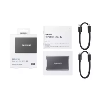 Samsung Portable SSD T7 2 TB USB Type-C 3.2 Gen 2 (3.1 Gen 2) Pilka