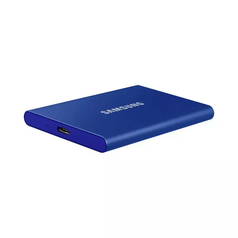 Išorinis SSD Samsung T7 Portable 1 TB, USB-C 3.2 Gen 2, NVMe, AES-256 aparatinė šifravimo apsauga, mėlynas