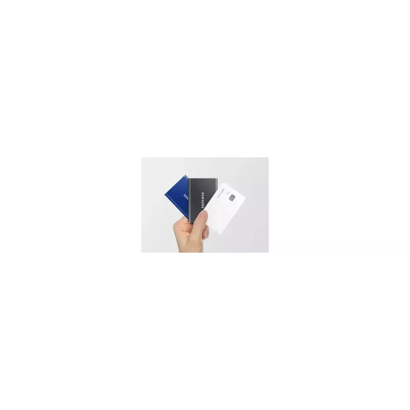 Išorinis SSD Samsung T7 Portable 1 TB, USB-C 3.2 Gen 2, NVMe, AES-256 aparatinė šifravimo apsauga, mėlynas