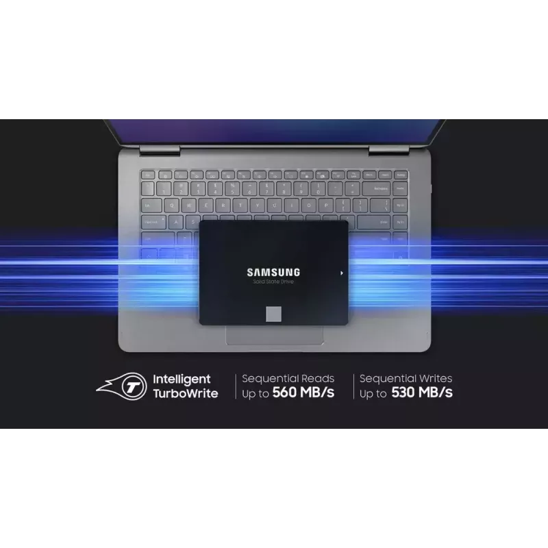 SSD 2.5 colio Samsung 870 EVO 1000 GB — SATA III, Skaitymas 560 MB/s, Rašymas 530 MB/s, Juoda