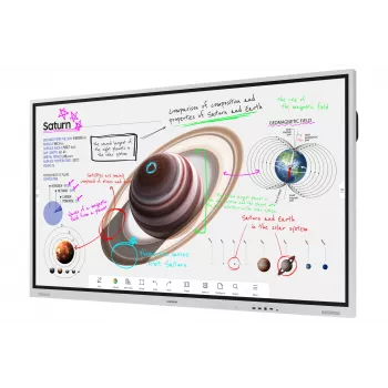 Samsung WM75B interaktyvi baltoji lenta 190,5 cm (75 colių) 3840 x 2160 pikselių Liečiamas ekranas Pilka, Balta
