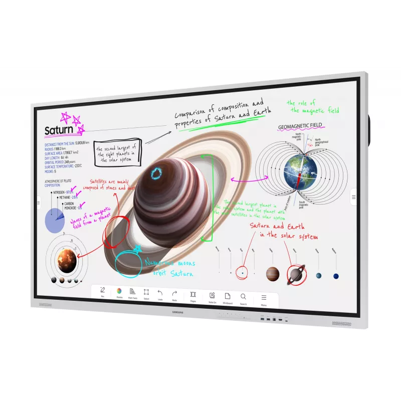 Samsung WM75B interaktyvi baltoji lenta 190,5 cm (75 colių) 3840 x 2160 pikselių Liečiamas ekranas Pilka, Balta