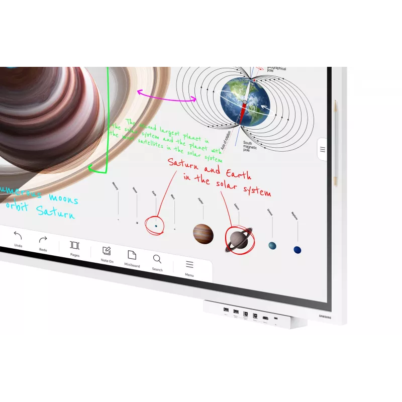 Samsung WM55B interaktyvi lenta 139,7 cm (55 colių) 3840 x 2160 pikselių Liečiamas ekranas Pilka, Balta