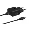 Įkroviklis Samsung EP-T2510 25 W USB-C vidaus greitasis įkrovimas, juodas, 1 m laidas