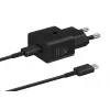 Įkroviklis Samsung EP-T2510 25 W USB-C vidaus greitasis įkrovimas, juodas, 1 m laidas
