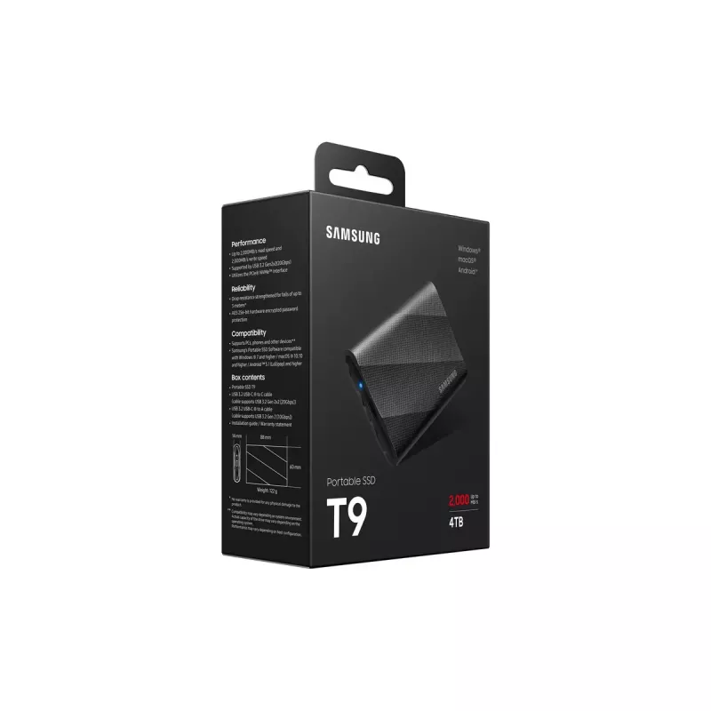 Samsung MU-PG4T0B 4 TB USB Type-C USB 3.2 Gen 2x2 Juoda