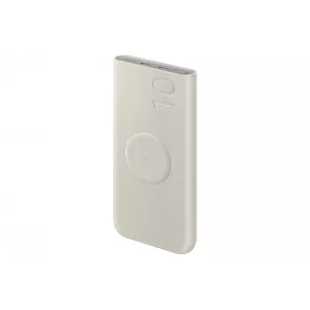 Išorinė baterija Samsung EB-U2510XUEGEU 10000 mAh, PD 3.0 25W, USB-C įvestis/išvestis, belaidis įkrovimas, 3 įrenginių išvestis, smėlio spalva