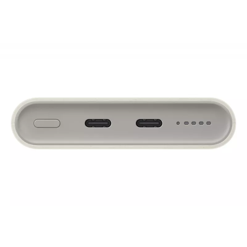 Išorinė baterija Samsung EB-U2510XUEGEU 10000 mAh, PD 3.0 25W, USB-C įvestis/išvestis, belaidis įkrovimas, 3 įrenginių išvestis, smėlio spalva