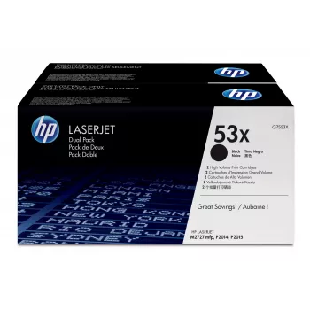 HP 53X 2 vnt. didelės išeigos juodi originalūs LaserJet tonerio kasetės