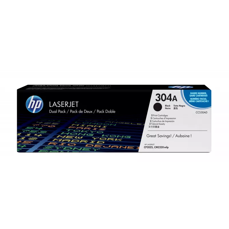HP 304A 2 vnt. juodos Originalios LaserJet tonerių kasetės