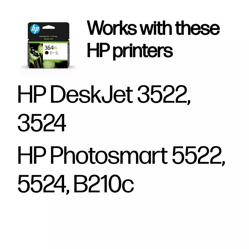 HP 364XL didelės išeigos juodas originalus rašalo kasetė