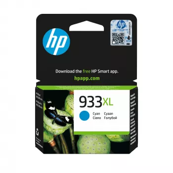HP 933XL didelės išeigos žydra originali rašalo kasetė, žydra, 1 vnt., 825 puslapių