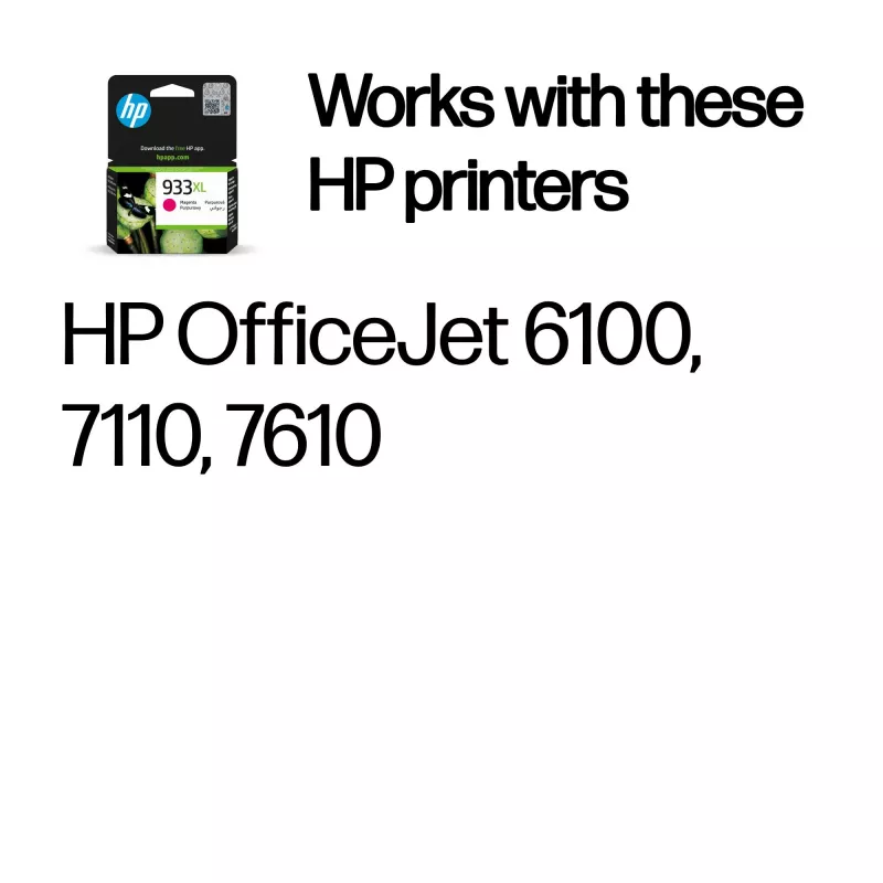 HP 933XL didelės išeigos purpurinis originalus rašalo kasetė
