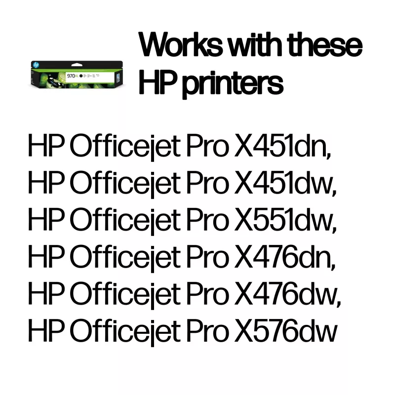 HP 970XL didelės išeigos juoda originali rašalo kasetė, juoda, 1 vnt., 9200 puslapių