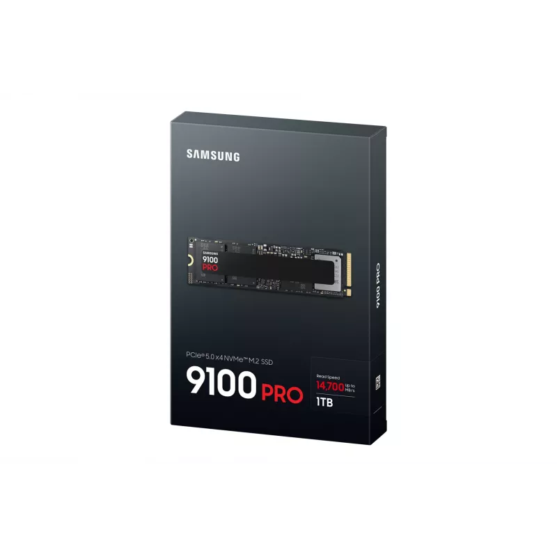 M.2 NVMe SSD Samsung 9100 PRO 1 TB, PCIe 5.0, 2280, Skaitymas 14700 MB/s, Rašymas 13300 MB/s