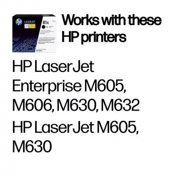 HP 81X didelės išeigos juodas originalus LaserJet kasečių toneris, 25000 puslapių, juoda, 1 vnt.