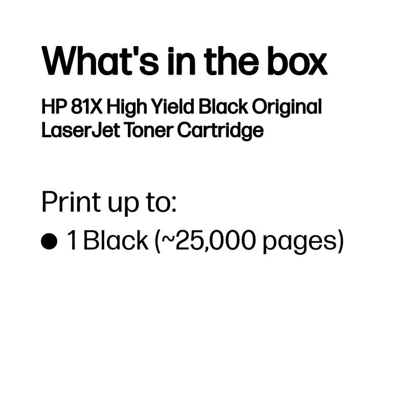 HP 81X didelės išeigos juodas originalus LaserJet kasečių toneris, 25000 puslapių, juoda, 1 vnt.