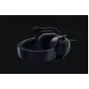 Laidinis žaidimų ausinių komplektas Razer JuodaShark V2 X — binauralinis, 3,5 mm, 32 Ω, 100 dB, triukšmą slopinantis lankstus mikrofonas, 1,3 m laidas, žalia/juoda