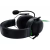 Laidinis žaidimų ausinių komplektas Razer JuodaShark V2 X — binauralinis, 3,5 mm, 32 Ω, 100 dB, triukšmą slopinantis lankstus mikrofonas, 1,3 m laidas, žalia/juoda