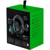 Laidinis žaidimų ausinių komplektas Razer JuodaShark V2 X — binauralinis, 3,5 mm, 32 Ω, 100 dB, triukšmą slopinantis lankstus mikrofonas, 1,3 m laidas, žalia/juoda