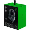 Laidinis žaidimų ausinių komplektas Razer JuodaShark V2 X — binauralinis, 3,5 mm, 32 Ω, 100 dB, triukšmą slopinantis lankstus mikrofonas, 1,3 m laidas, žalia/juoda