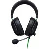 Laidinis žaidimų ausinių komplektas Razer JuodaShark V2 X — binauralinis, 3,5 mm, 32 Ω, 100 dB, triukšmą slopinantis lankstus mikrofonas, 1,3 m laidas, žalia/juoda