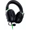 Laidinis žaidimų ausinių komplektas Razer JuodaShark V2 X — binauralinis, 3,5 mm, 32 Ω, 100 dB, triukšmą slopinantis lankstus mikrofonas, 1,3 m laidas, žalia/juoda