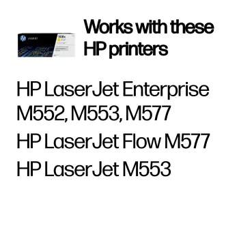 HP 508X didelės išeigos geltona originali „LaserJet“ kasetė, 9500 puslapių, geltona, 1 vnt.