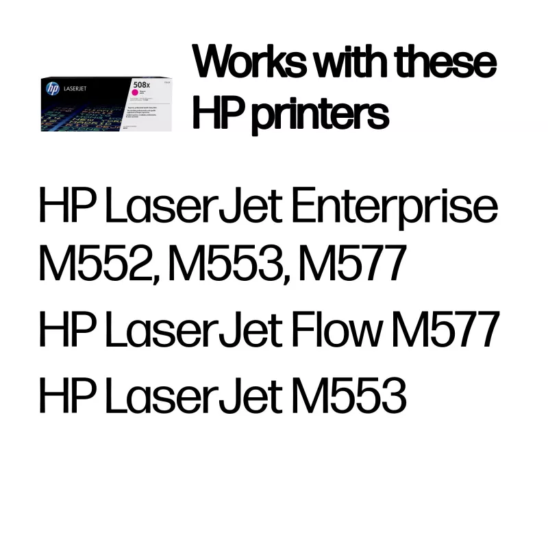 HP 508X didelės išeigos purpurinis originalus LaserJet kasečių kasetė