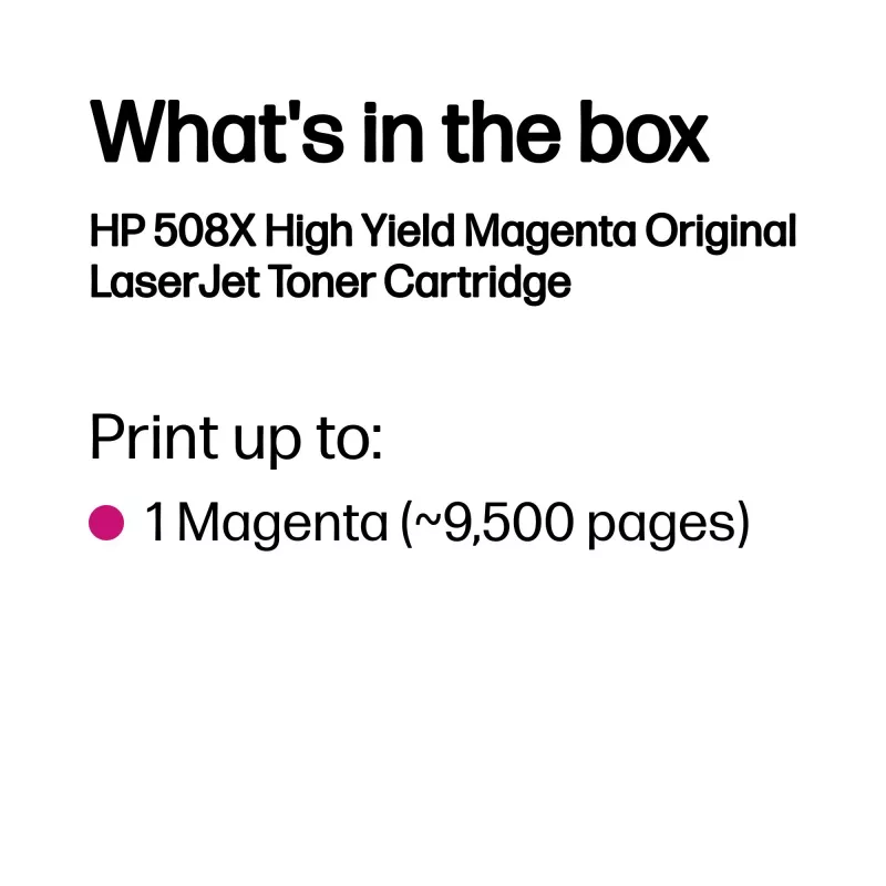 HP 508X didelės išeigos purpurinis originalus LaserJet kasečių kasetė