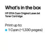 HP 201A Cyan Original LaserJet Toner kasetė. Spalvoto tonero puslapių išeiga: 1330 puslapių, Spausdinimo spalvos: Cianas, Kiekis pakuotėje: 1 vnt.