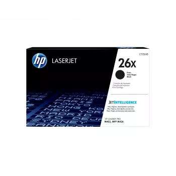 HP 26X didelės išeigos juodas originalus „LaserJet“ kasetė, 9000 puslapių, juoda, 1 vnt.