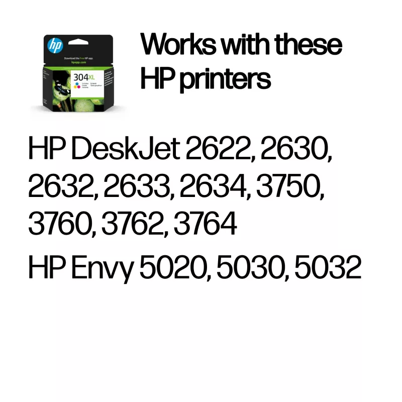HP 304XL trijų spalvų originali rašalo kasetė
