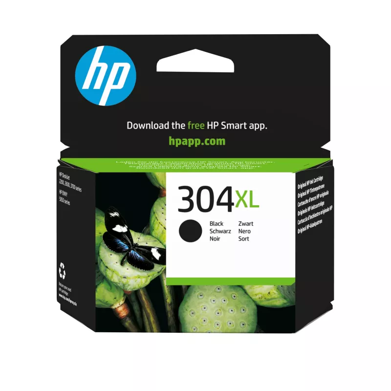 HP 304XL Juoda originali rašalo kasetė, Juoda, 1 vnt., 300 puslapių