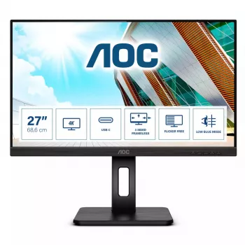 AOC U27P2CA kompiuterio monitorius 68,6 cm (27 colių) 3840 x 2160 pikselių 4K Ultra HD LED juodas