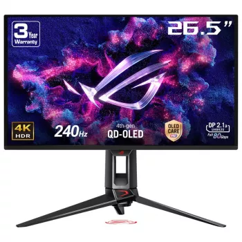 Kompiuterio monitorius ASUS ROG Swift OLED PG27UCDM 26,5 colio 3840×2160 4K QD-OLED 0,03 ms USB 3.2 Gen1 VESA aukštis reguliuojamas Juodas