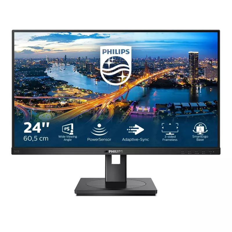Philips B Line 242B1/00 kompiuterio monitorius 60,5 cm (23,8 colio) 1920 x 1080 pikselių Full HD LED juodas