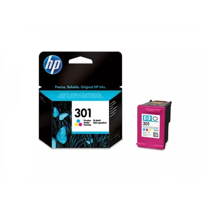 HP 301 Original rašalo kasetė, trispalvė. Spalvoto rašalo puslapių išeiga: 150 psl., spausdinimo spalvos: žydra, purpurinė, geltona, kiekis pakuotėje: 1 vnt.