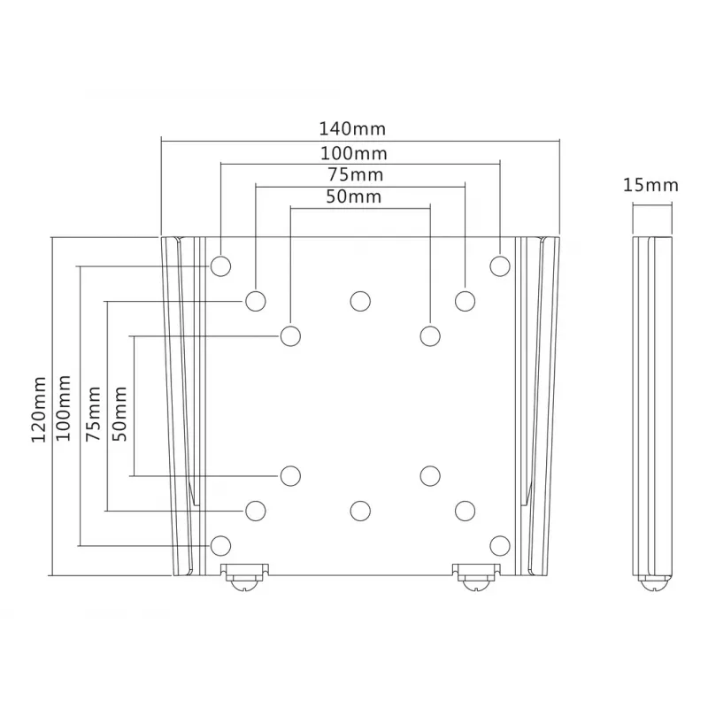 Wallmount Multibrackets M VESA I Juoda 50x50 75x75 100x100
