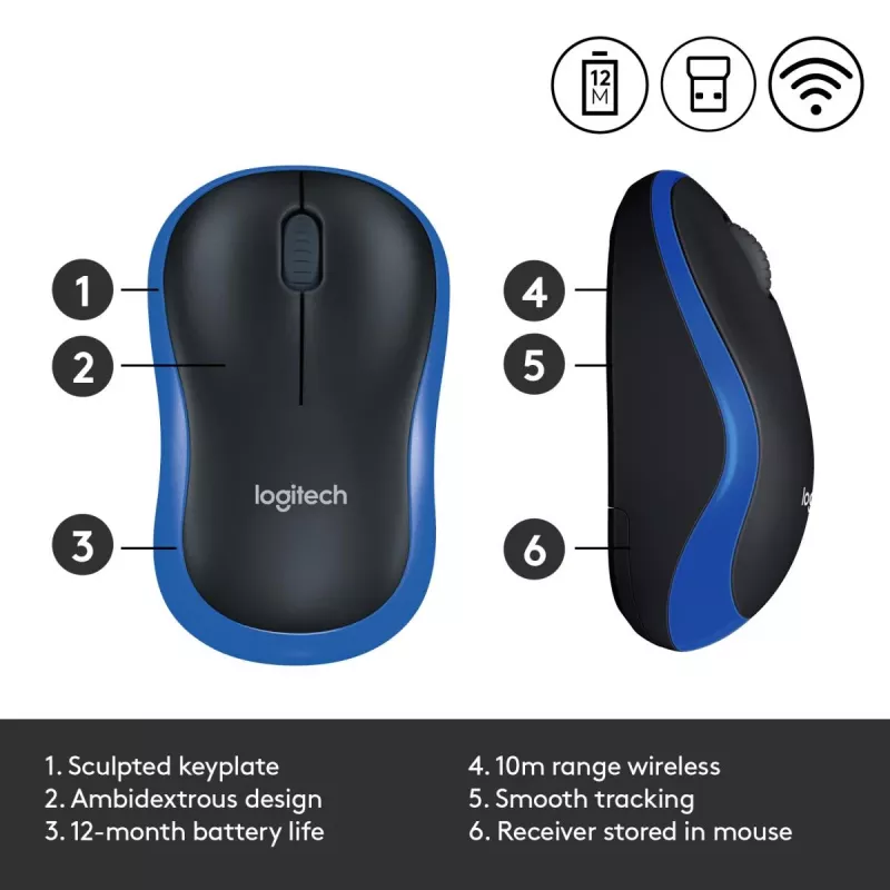 Pelė Logitech Wireless Mouse Blue 910-002239