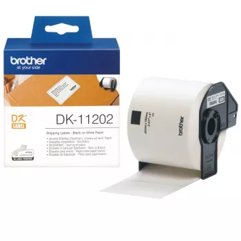 Siuntimo etiketės Brother DK11202 juoda ant balto 62 mm