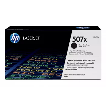 HP 507X didelės išeigos juoda originali LaserJet tonerio kasetė, 11000 puslapių, Juoda, 1 vnt.