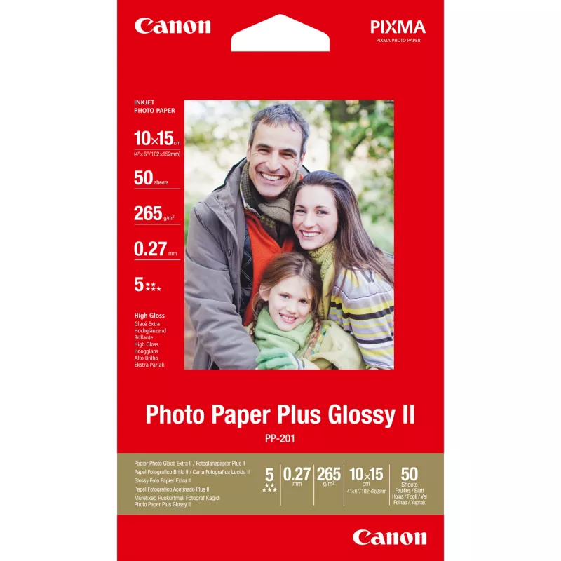 Canon PP-201 Glossy II Photo Paper Plus 4x6 colių - 50 lapų