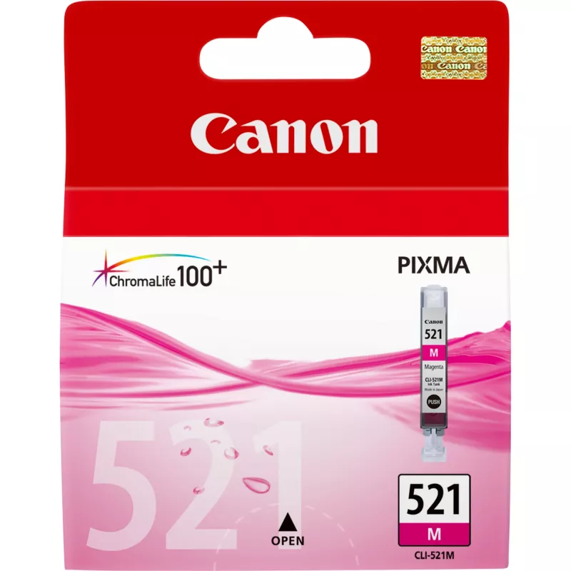 Canon CLI-521M purpurinis rašalo kasetė, purpurinė, pigmentinis rašalas, 1 vnt.
