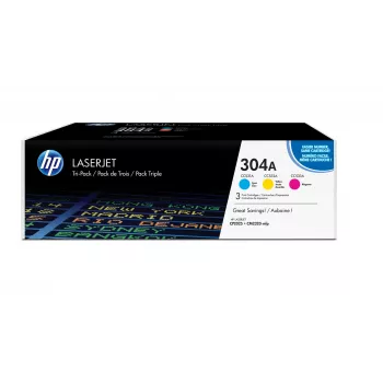 HP 304A 3 vnt. rinkinys Cyan/Magenta/Yellow Original LaserJet tonerio kasetės